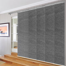 Load image into Gallery viewer, Charcoal Camo 7-Panel Single Rail Panel Track 110"-153"W x 91.4"H, Panel width 23.5" - 75% LIGHT-FILTERING