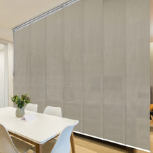 Load image into Gallery viewer, Slate Mesh 7-Panel Single Rail Panel Track 110"-153"W, Panel width 23.5" - 60% LIGHT-FILTERING