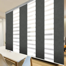 Load image into Gallery viewer, 7-Panel Single Rail Panel Track Extendable 110"-153"W x 91.4"H, Panel width 23.5", Macadamia, Smoke