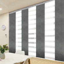 Load image into Gallery viewer, 7-Panel Single Rail Panel Track Extendable 110"-153"W x 91.4"H, Panel width 23.5", Macadamia, Dove