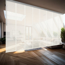 Load image into Gallery viewer, Cream Filigree 8-Panel Panel Track 130"-175"W, Panel width 23.5" - 50% LIGHT-FILTERING