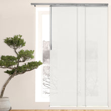 Load image into Gallery viewer, Pewter Mesh 3-Panel Single Rail Panel Track 36"-66"W, Panel width 23.5" - 60% LIGHT-FILTERING