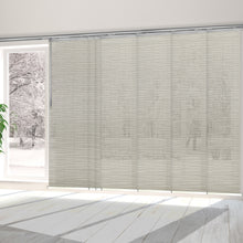 Load image into Gallery viewer, Pewter Filigree 7-Panel Single Rail Panel Track 110"-153"W, Panel width 23.5" - 50% LIGHT-FILTERING