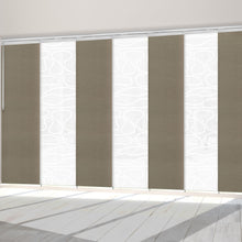 Load image into Gallery viewer, 7-Panel Single Rail Panel Track Extendable 110"-153"W x 91.4"H, Panel width 23.5", Whirl White, Cornsilk
