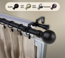 Load image into Gallery viewer, Globe 1" Double Curtain Rod