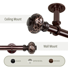 Load image into Gallery viewer, Maple 1" Ceiling Curtain Rod/ Room Divider