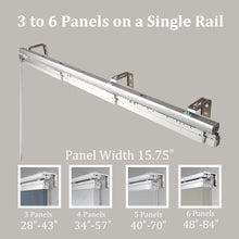 Load image into Gallery viewer, Embroidered Chiffon 3-Panel Single Rail Panel Track Extendable 28"-43"W x 91.4"H, Panel width 15.75" - 80% LIGHT-FILTERING