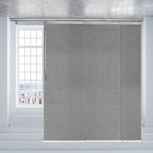 Load image into Gallery viewer, Woven Gray 3-Panel Single Rail Panel Track 36"-66"W x 91.4"H, Panel width 23.5" - 70% LIGHT-FILTERING