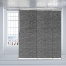 Load image into Gallery viewer, Charcoal Camo 3-Panel Single Rail Panel Track 36"-66"W x 91.4"H, Panel width 23.5" - 75% LIGHT-FILTERING