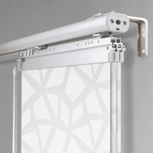 Load image into Gallery viewer, Shattered 3-Panel Single Rail Panel Track Extendable 28"-43"W, Panel width 15.75" - 50% LIGHT-FILTERING