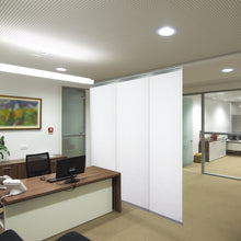 Load image into Gallery viewer, Embroidered Chiffon 3-Panel Single Rail Panel Track 36"-66"W x 91.4"H, Panel width 23.5" - 80% LIGHT-FILTERING