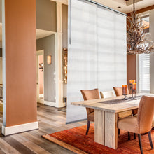 Load image into Gallery viewer, Macadamia 3-Panel Single Rail Panel Track 36"-66"W, Panel width 23.5" - 40% LIGHT-FILTERING