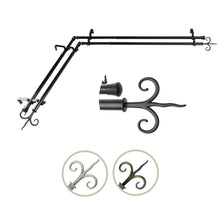 Load image into Gallery viewer, Fleur Double Corner Curtain Rod