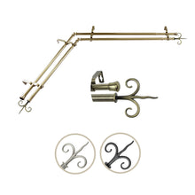 Load image into Gallery viewer, Fleur Double Corner Curtain Rod