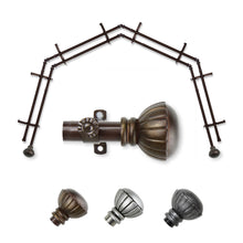 Load image into Gallery viewer, Magnolia 13/16" 4-Sided Double Bay Curtain Rod