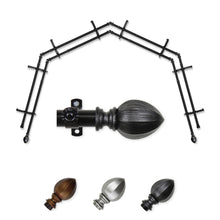 Load image into Gallery viewer, Garnet 13/16" 4-Sided Double Bay Curtain Rod