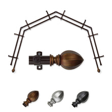 Load image into Gallery viewer, Garnet 13/16" 4-Sided Double Bay Curtain Rod