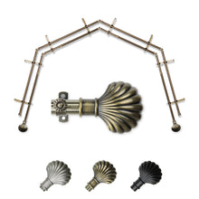 Load image into Gallery viewer, Scallop 13/16" 4-Sided Double Bay Curtain Rod