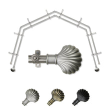Load image into Gallery viewer, Scallop 13/16" 4-Sided Double Bay Curtain Rod
