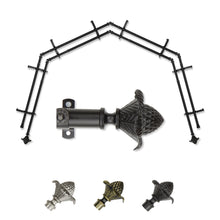 Load image into Gallery viewer, Bloom 13/16" 4-Sided Double Bay Curtain Rod
