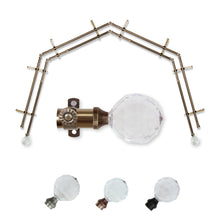 Load image into Gallery viewer, Faceted 13/16" 4-Sided Double Bay Curtain Rod