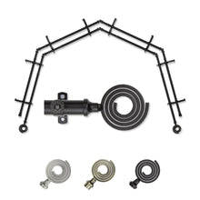 Load image into Gallery viewer, Coil 13/16" 4-Sided Double Bay Curtain Rod