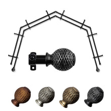 Load image into Gallery viewer, Ozana 13/16" 4-Sided Double Bay Curtain Rod