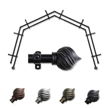 Load image into Gallery viewer, Bisque 13/16" 4-Sided Double Bay Curtain Rod