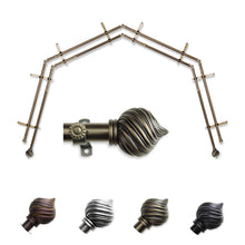 Load image into Gallery viewer, Bisque 13/16" 4-Sided Double Bay Curtain Rod
