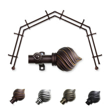 Load image into Gallery viewer, Bisque 13/16" 4-Sided Double Bay Curtain Rod