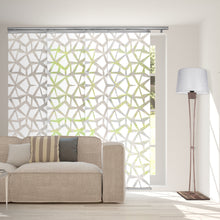 Load image into Gallery viewer, Shattered 4-Panel Single Rail Panel Track 48"-88"W, Panel width 23.5" - 50% LIGHT-FILTERING