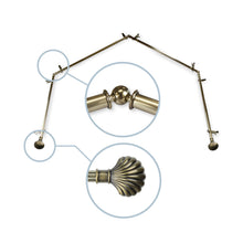 Load image into Gallery viewer, Scallop 13/16" 4-Sided Bay Curtain Rod