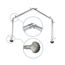 Load image into Gallery viewer, Scallop 13/16" 4-Sided Bay Curtain Rod