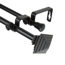 Load image into Gallery viewer, Quad 5/8" Double Curtain Rod - Black