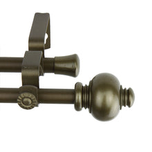 Load image into Gallery viewer, Knob 5/8" Double Curtain Rod - Antique Gold