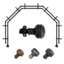 Load image into Gallery viewer, Ornament 13/16" 5-Sided Double Bay Curtain Rod
