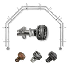 Load image into Gallery viewer, Ornament 13/16" 5-Sided Double Bay Curtain Rod