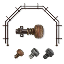 Load image into Gallery viewer, Ornament 13/16" 5-Sided Double Bay Curtain Rod