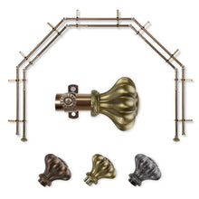 Load image into Gallery viewer, Flair 13/16" 5-Sided Double Bay Curtain Rod
