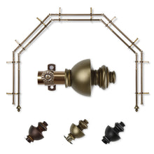 Load image into Gallery viewer, Dynasty 13/16" 5-Sided Double Bay Curtain Rod