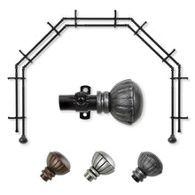Load image into Gallery viewer, Magnolia 13/16" 5-Sided Double Bay Curtain Rod