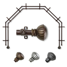 Load image into Gallery viewer, Magnolia 13/16" 5-Sided Double Bay Curtain Rod