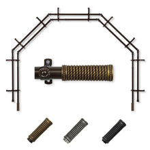 Load image into Gallery viewer, Threaded 13/16" 5-Sided Double Bay Curtain Rod