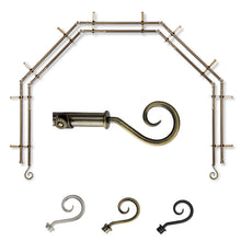 Load image into Gallery viewer, Curl 13/16" 5-Sided Double Bay Curtain Rod