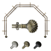 Load image into Gallery viewer, Scallop 13/16" 5-Sided Double Bay Curtain Rod