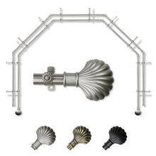 Load image into Gallery viewer, Scallop 13/16" 5-Sided Double Bay Curtain Rod