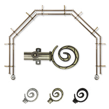Load image into Gallery viewer, Spiral 13/16" 5-Sided Double Bay Curtain Rod