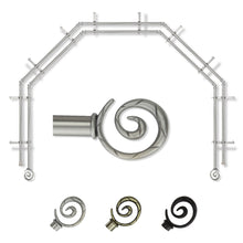 Load image into Gallery viewer, Spiral 13/16" 5-Sided Double Bay Curtain Rod