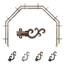 Load image into Gallery viewer, Swan 13/16" 5-Sided Double Bay Curtain Rod