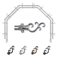 Load image into Gallery viewer, Swan 13/16" 5-Sided Double Bay Curtain Rod